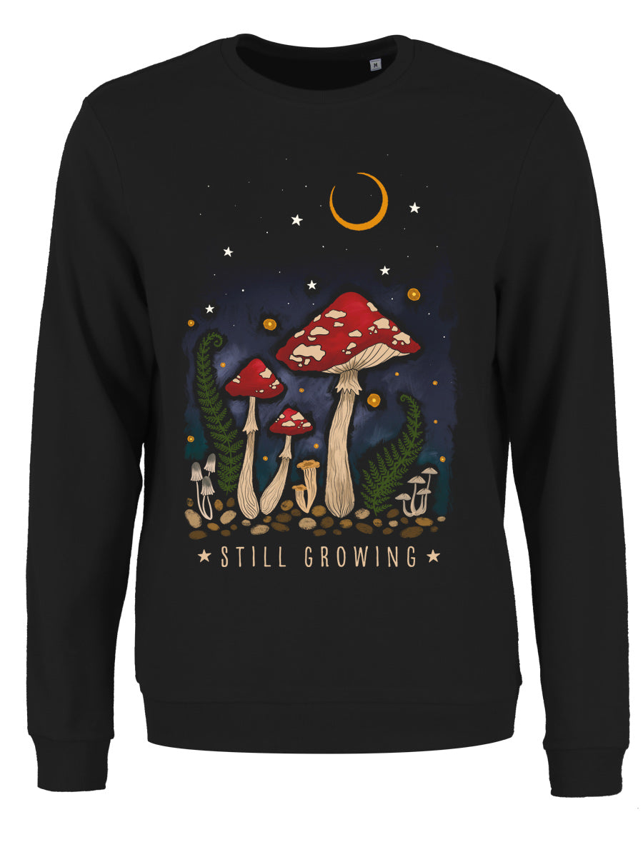 Magical Mushrooms Still Growing Ladies Black Sweatshirt