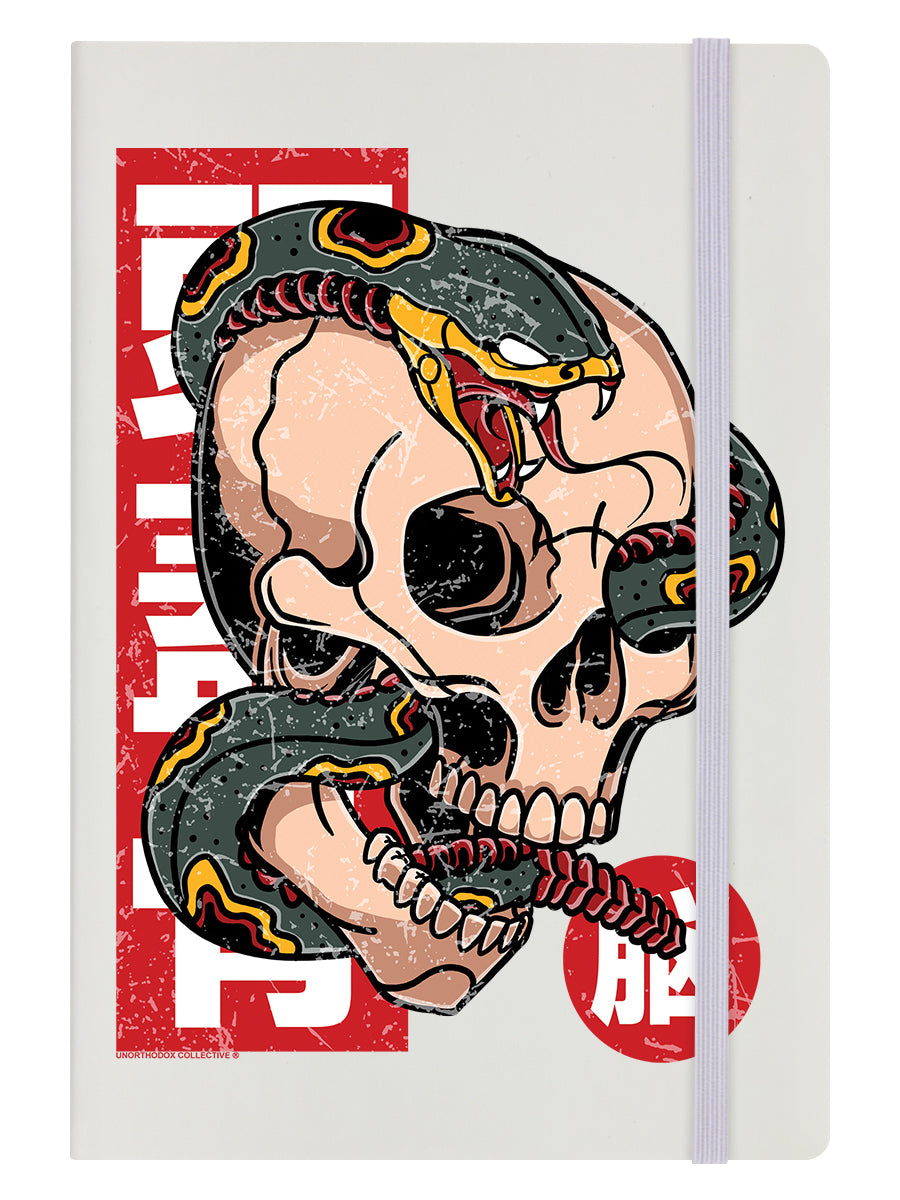 Unorthodox Collective Snake Skull Tattoo Cream A5 Hard Cover Notebook
