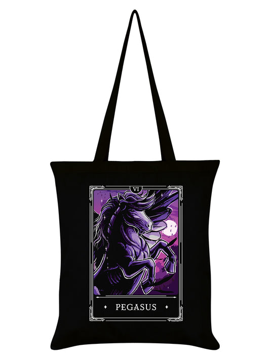 Deadly Tarot Legends Pegasus Black Tote Bag