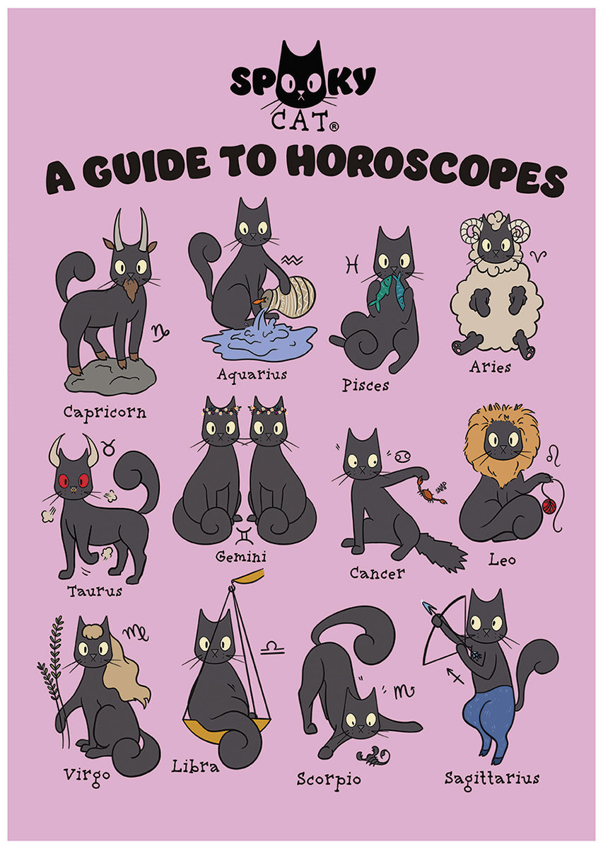 Spooky Cat A Guide To Horoscopes Mini Poster