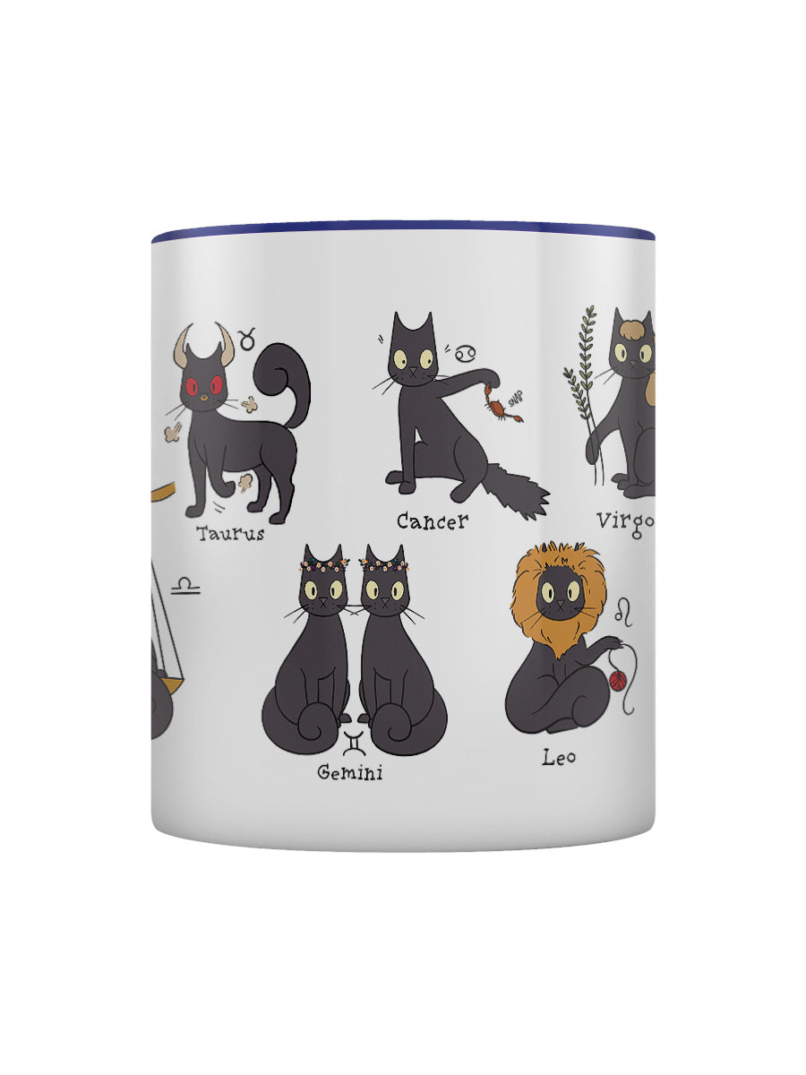 Spooky Cat A Guide To Horoscopes Blue Inner 2-Tone Mug