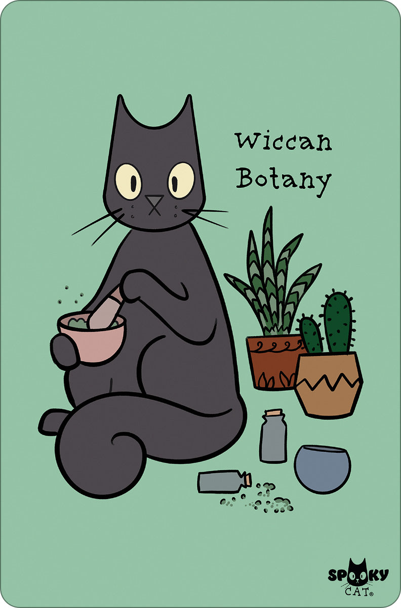 Spooky Cat Wiccan Botany Small Tin Sign