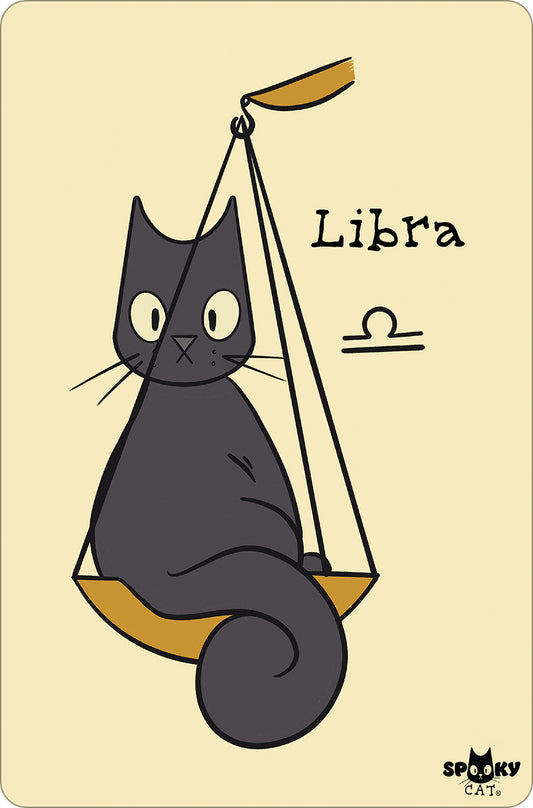 Spooky Cat Horoscopes Libra Small Tin Sign