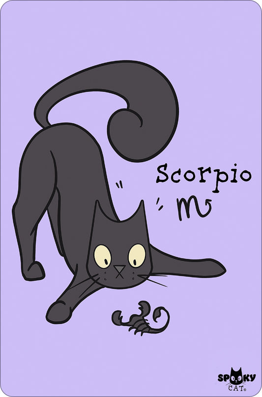 Spooky Cat Horoscopes Scorpio Small Tin Sign