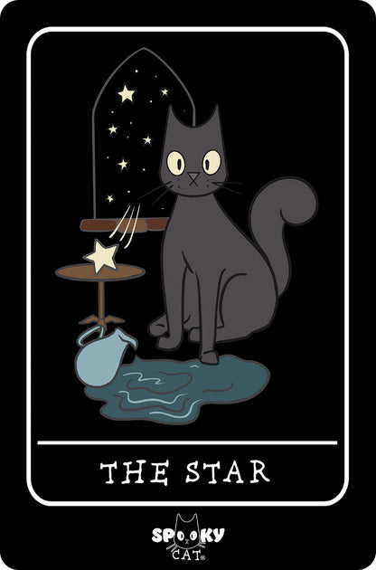 Spooky Cat Tarot The Star Small Tin Sign