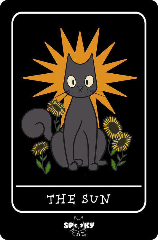 Spooky Cat Tarot The Sun Small Tin Sign