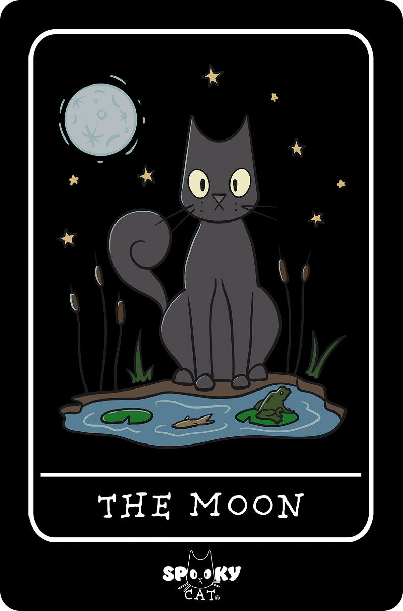 Spooky Cat Tarot The Moon Small Tin Sign