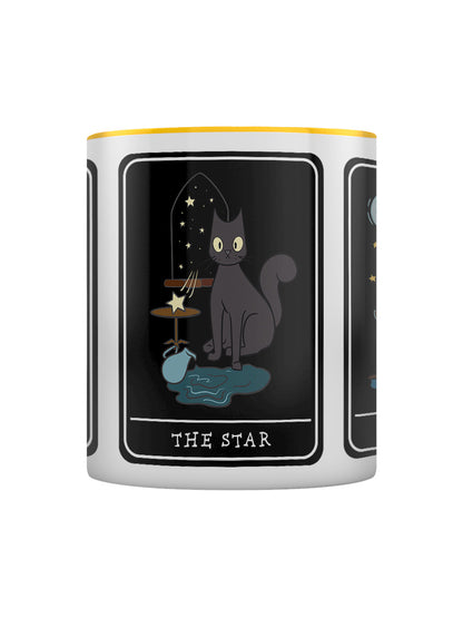 Spooky Cat Tarot The Sun, The Star, The Moon Yellow Inner 2-Tone Mug