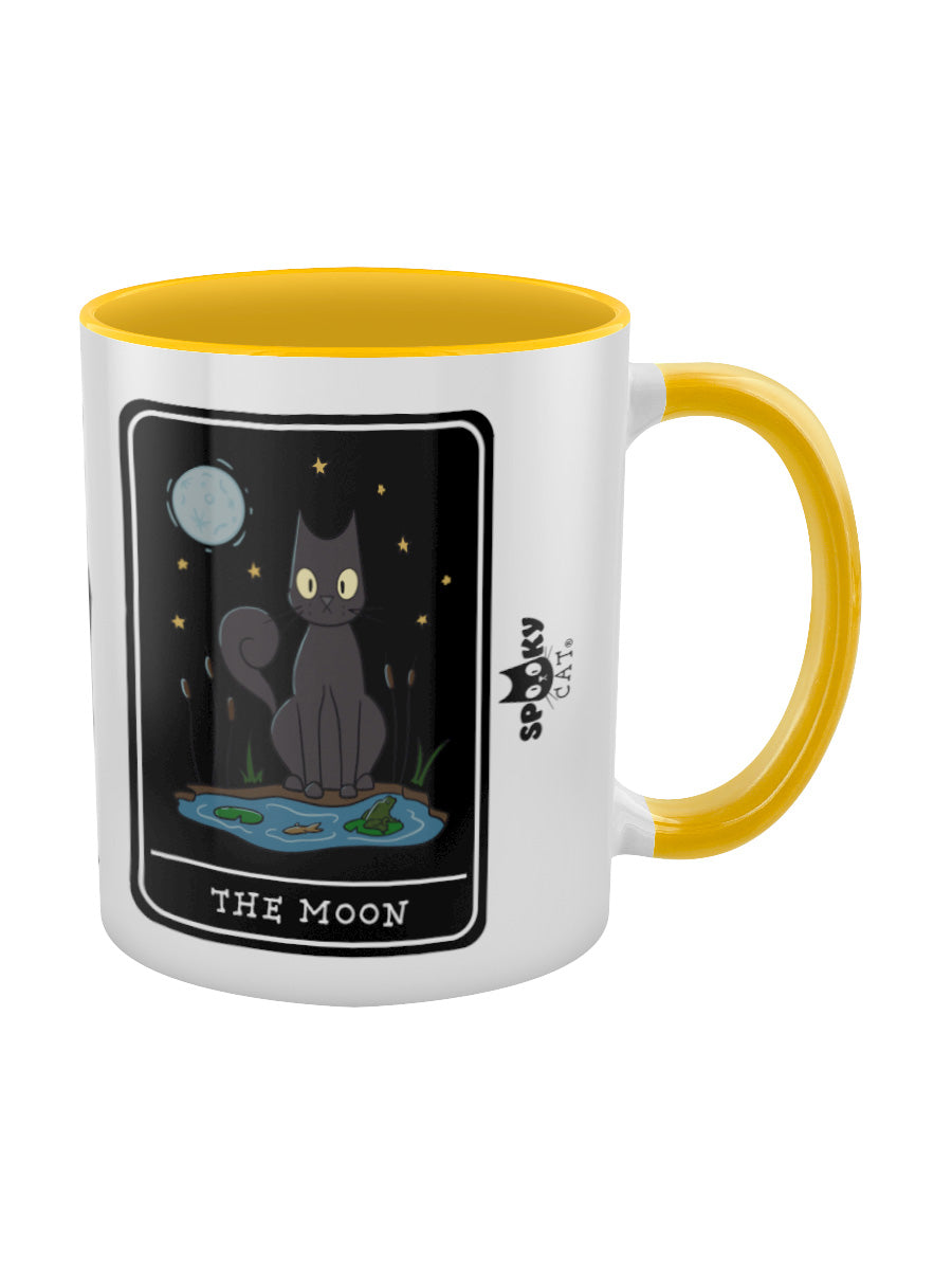 Spooky Cat Tarot The Sun, The Star, The Moon Yellow Inner 2-Tone Mug