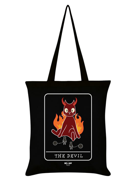 Spooky Cat Tarot The Devil Black Tote Bag