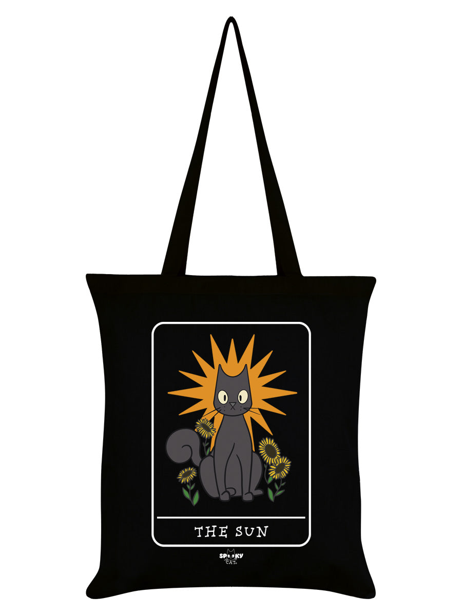Spooky Cat Tarot The Sun Black Tote Bag