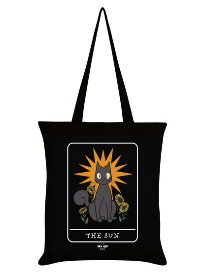 Spooky Cat Tarot The Sun Black Tote Bag