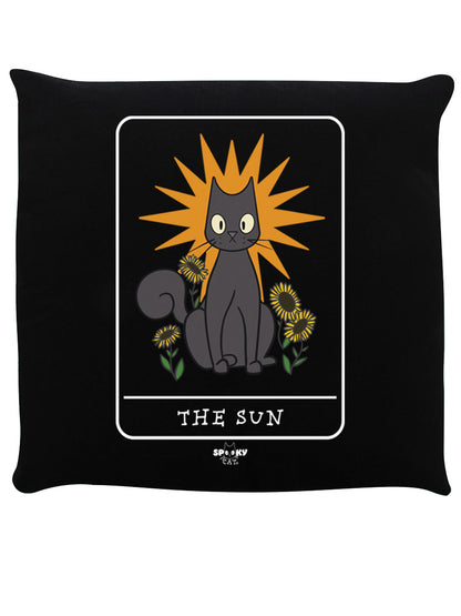 Spooky Cat Tarot The Sun Black Cushion