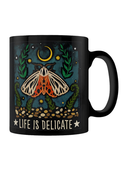 Gentle Nature Life Is Delicate Black Mug