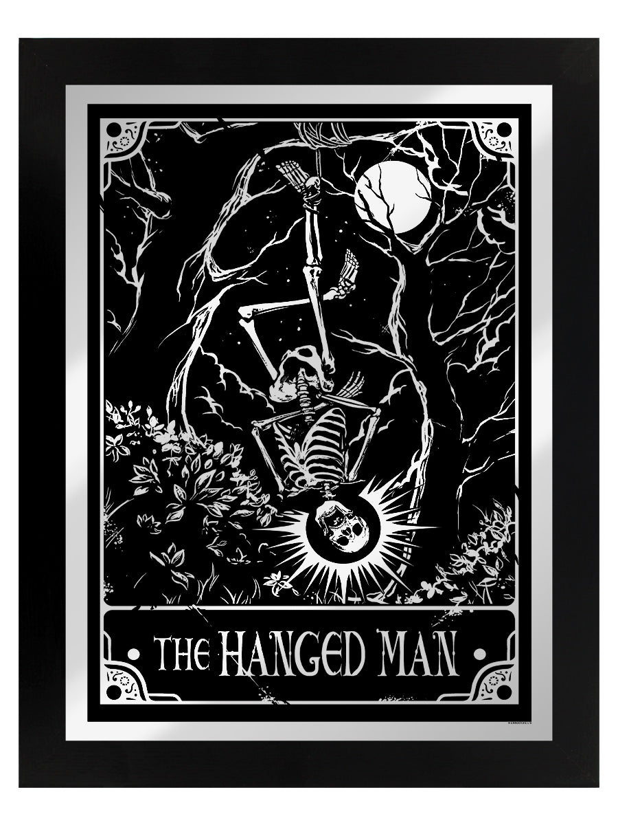 Framed Deadly Tarot The Hanged Man Mirrored Tin Sign