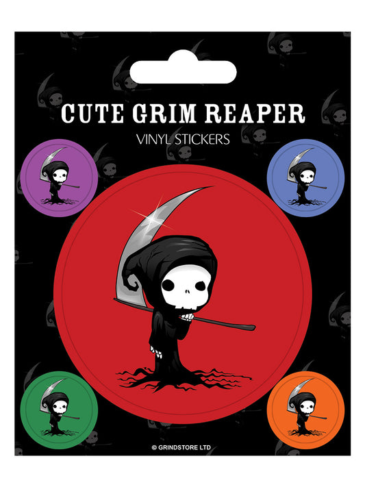 Cute Grim Reaper Vinyl Sticker Set