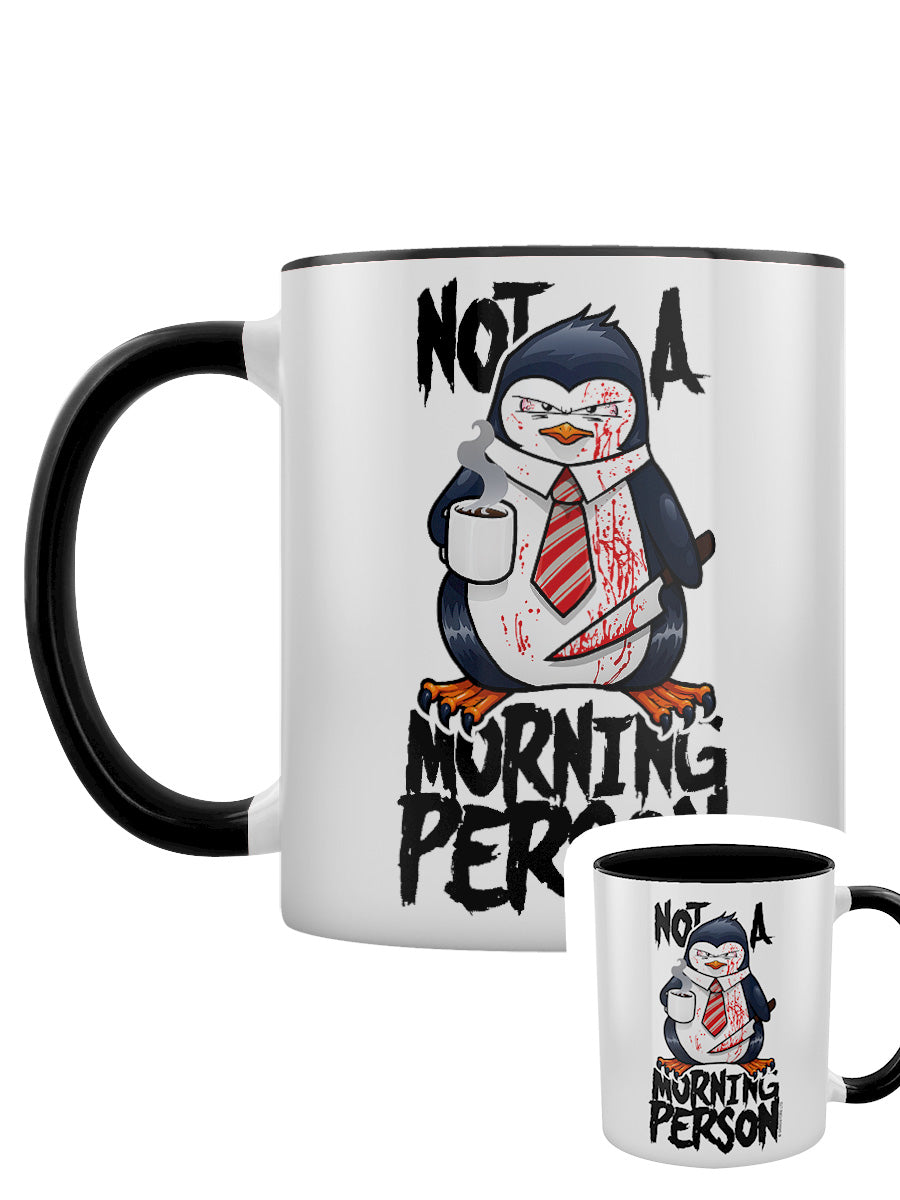 Psycho Penguin Not A Morning Person Black Inner 2-Tone Mug