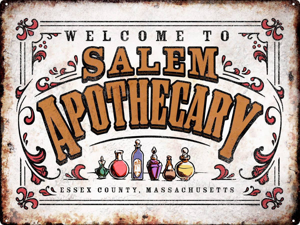 Welcome To Salem Apothecary Tin Sign