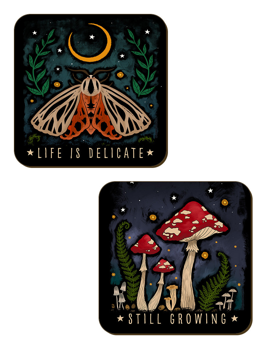 Magical Mushrooms Still Growing 4 Piece Coaster Set