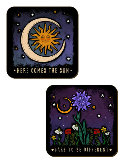 Here Comes The Sun 4 Piece Coaster Set