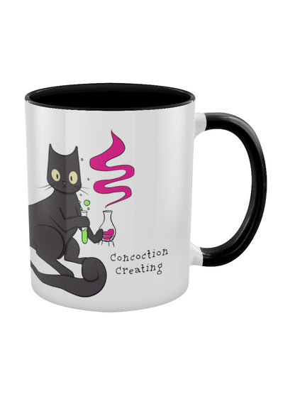 Spooky Cat Concoction Creating Black Inner 2-Tone Mug