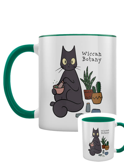 Spooky Cat Wiccan Botany Green Inner 2-Tone Mug