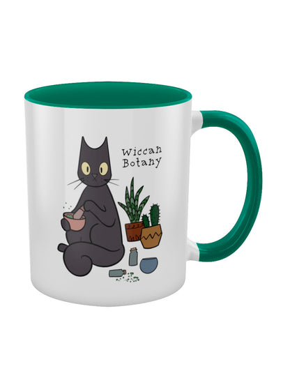 Spooky Cat Wiccan Botany Green Inner 2-Tone Mug