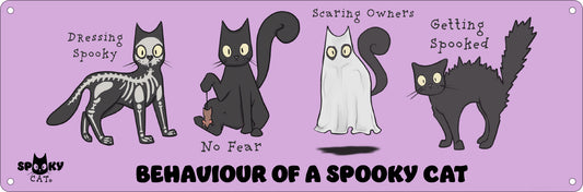 Spooky Cat Behaviour Group Slim Tin Sign