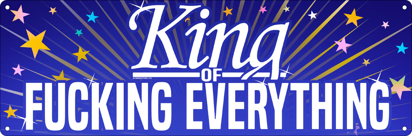 King of Fucking Everything Slim Tin Sign