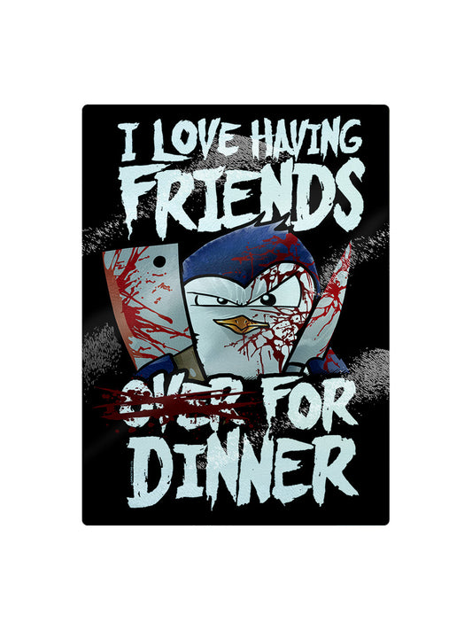 Psycho Penguin Friends For Dinner Small Chopping Board