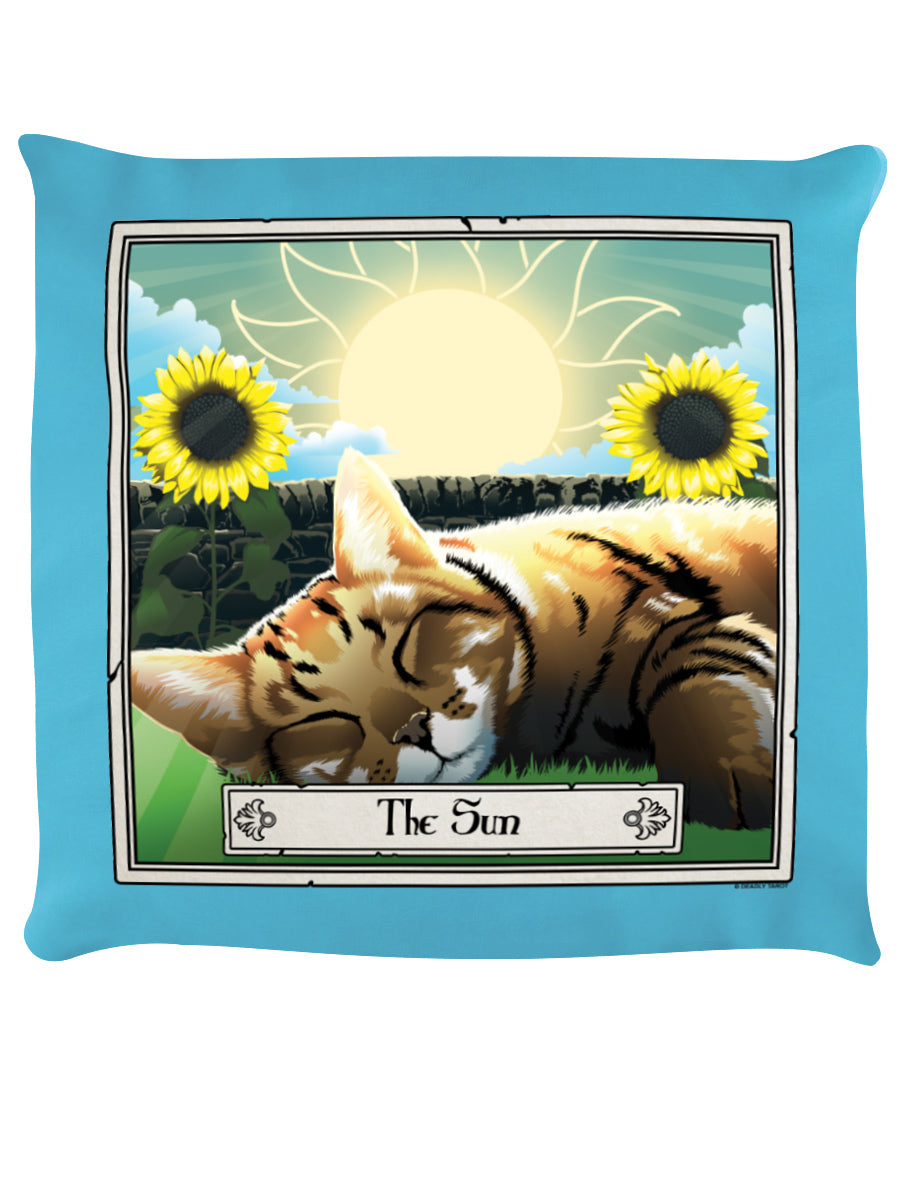Deadly Tarot Felis The Sun Sky Blue Cushion