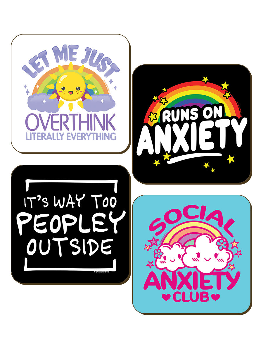 Social Anxiety 4 Piece Coaster Set