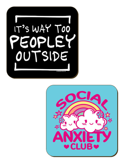 Social Anxiety 4 Piece Coaster Set