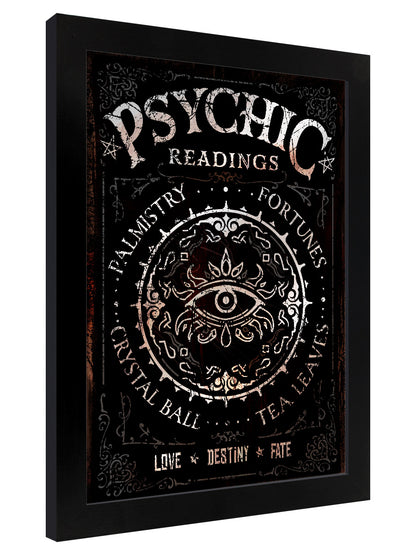 Framed Psychic Readings Mirrored Tin Sign