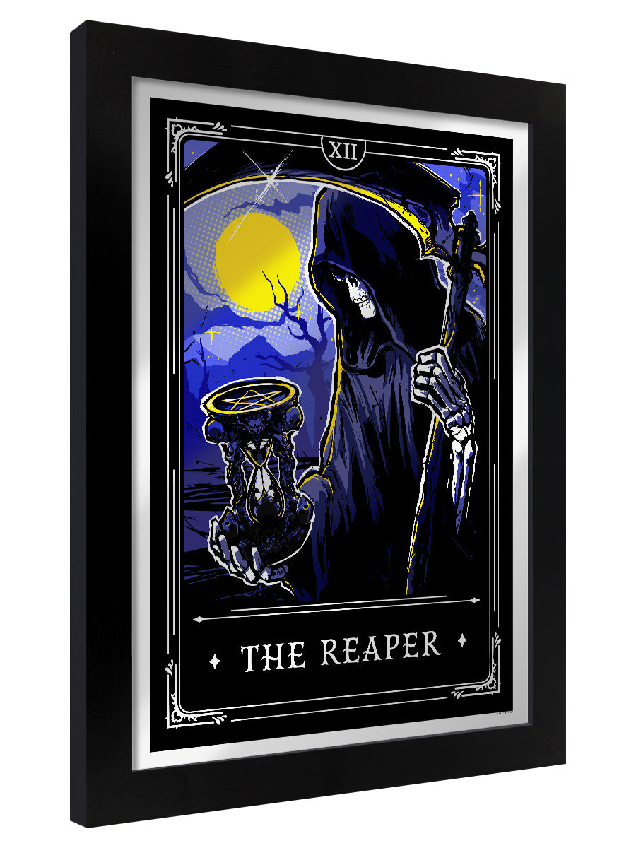 Framed Deadly Tarot Legends - The Reaper Mirrored Tin Sign