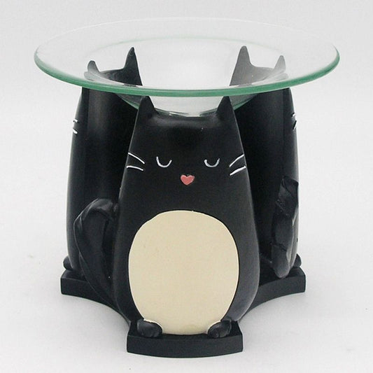 Feline Fine Cat Resin Oil and Wax Burner with Glass Dish
