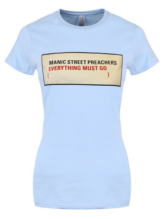 Manic Street Preachers Everything Must Go Ladies Blue T-Shirt