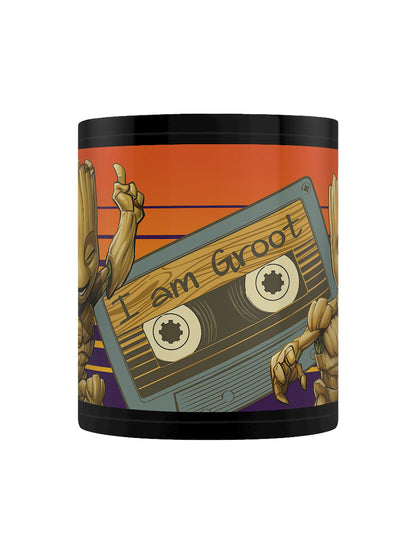 Guardians of the Galaxy Groot Sunset Black Coffee Mug