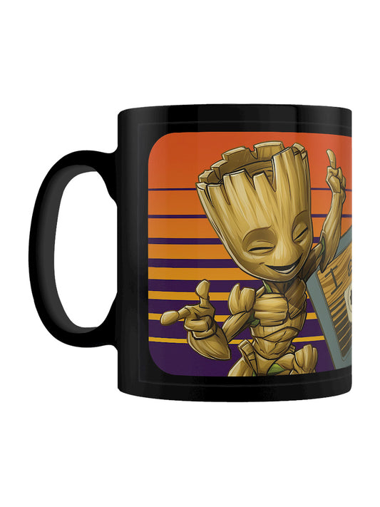Guardians of the Galaxy Groot Sunset Black Coffee Mug
