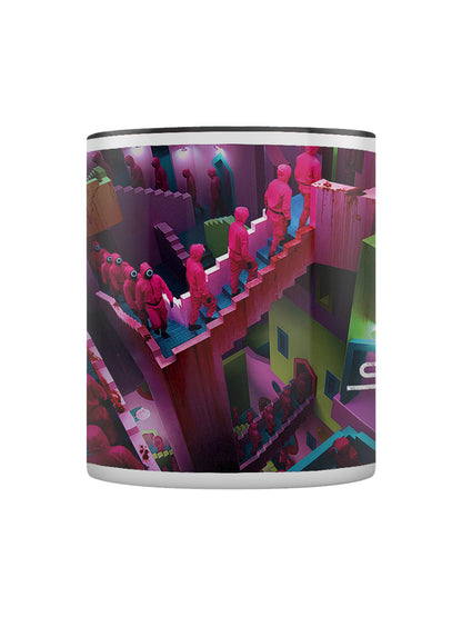 Squid Game Stairs Black Coloured Inner Mug