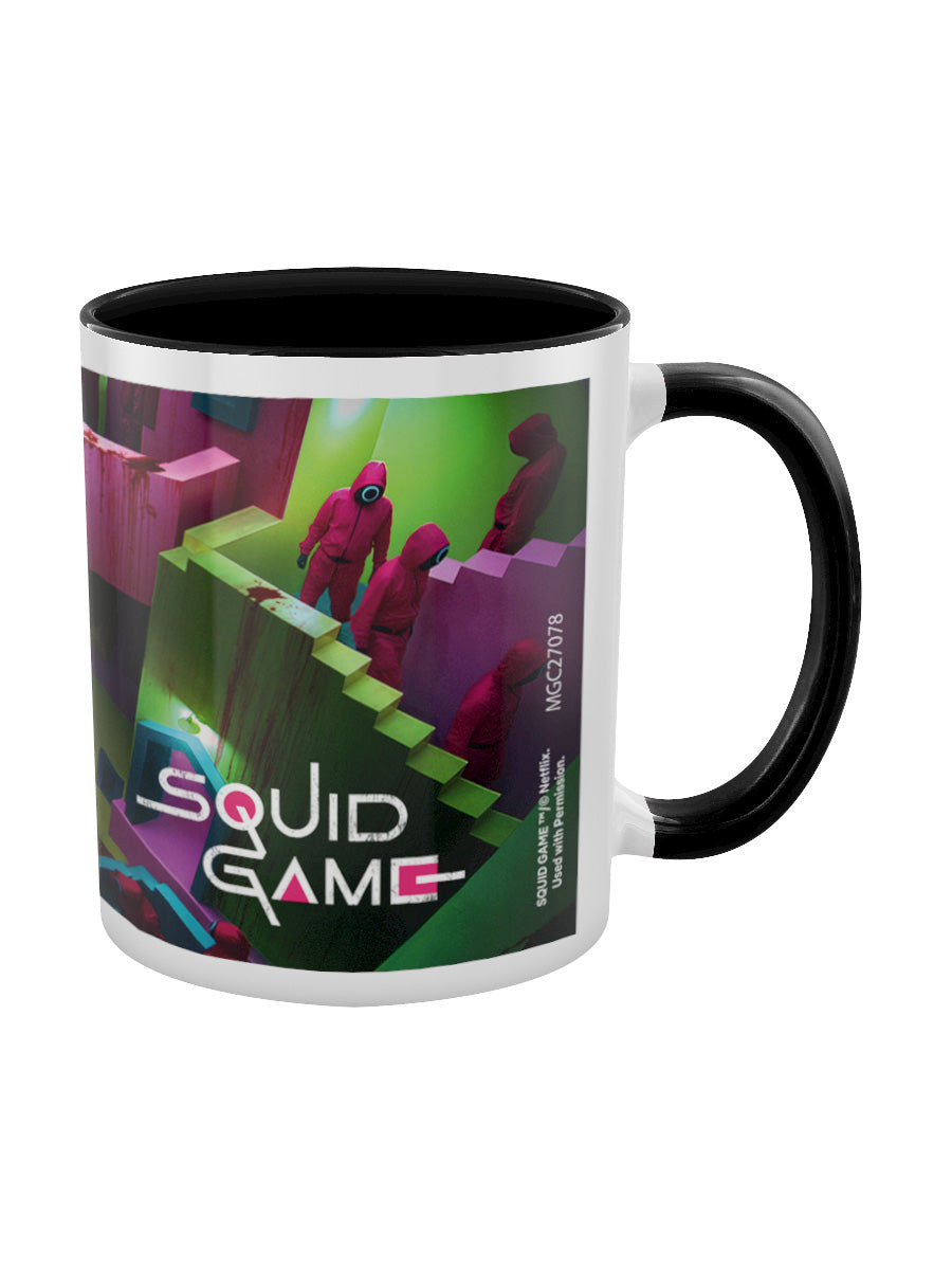 Squid Game Stairs Black Coloured Inner Mug