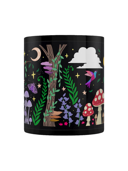 Forest Friends Black Mug