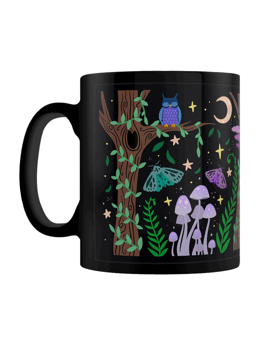 Forest Friends Black Mug