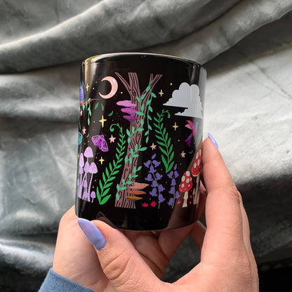 Forest Friends Black Mug