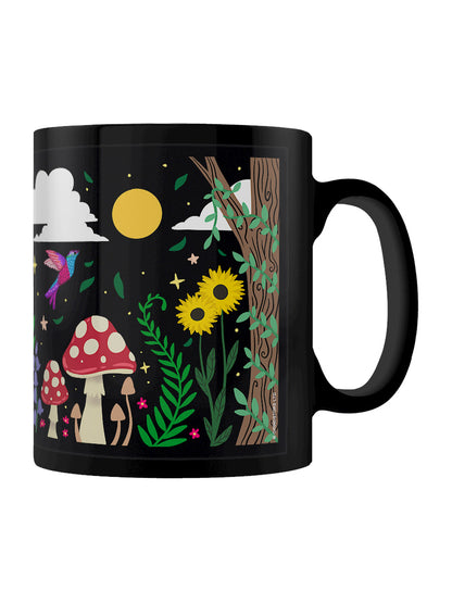 Forest Friends Black Mug