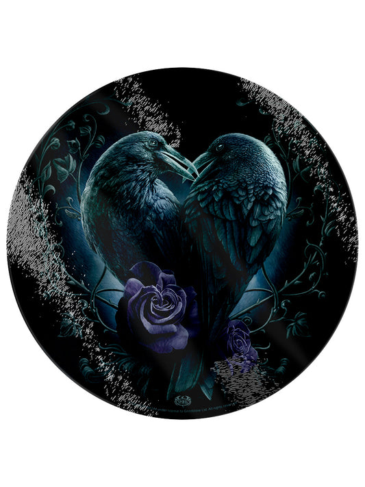 Spiral Raven Heart Circular Chopping Board