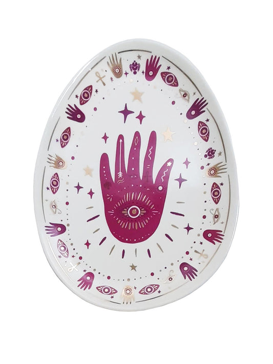 Temerity Jones Pink Hamsa Hand Trinket Tray