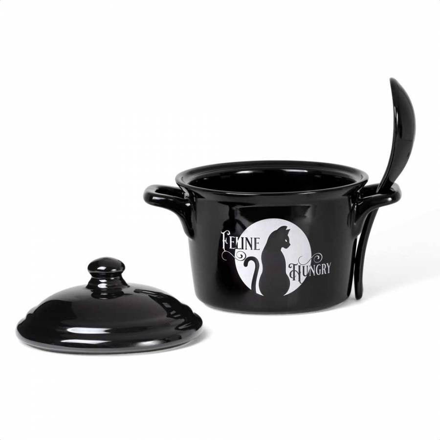 Alchemy Feline Hungry Lidded Bowl & Spoon Set
