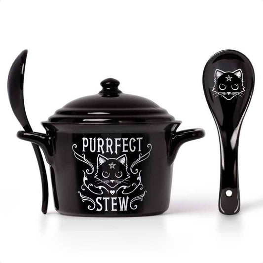 Alchemy Purrfect Stew Lidded Bowl & Spoon Set