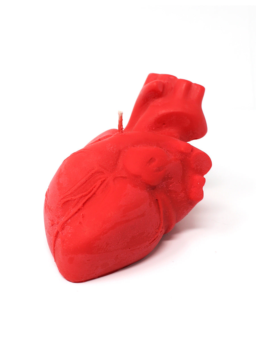 The Blackened Teeth Anatomical Heart Candle Red